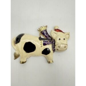 Haskell Holstein Christmas Ornament Enameled Happy‎ Cow